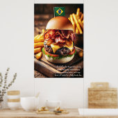 Brasilianischer Picanha Burger 24x36 Poster (Küche)