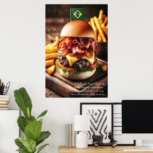 Brasilianischer Picanha Burger 24x36 Poster (Heimbüro)