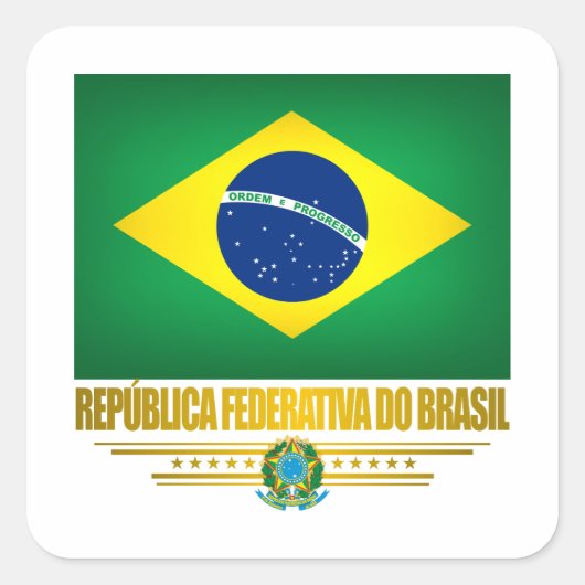 "Brasilianischer Preis" Quadratischer Aufkleber (Vorderseite)