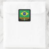 Brasilianischer Pride Quadratischer Aufkleber (Tasche)