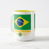 Brasilianischer Pride Zweifarbige Tasse (Vorderseite Links)
