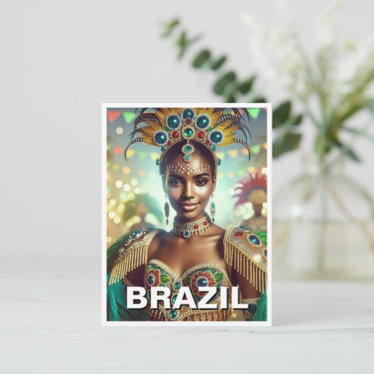 Brasilianischer Samba Dancer Postkarte (Stehend Vorderseite)