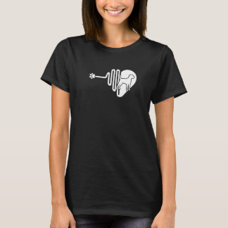 Brasilianischer Terrier-Hundepfote Herzschlag Haus T-Shirt