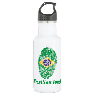 Brasilianischer Touch-Fingerabdruck-Flagge Trinkflasche