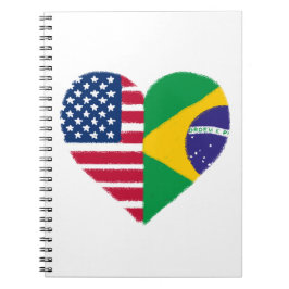 Brasilianisches amerikanisches Liebe-Notebook Notizblock