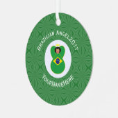 Brasilianisches Angel-Jahr mit Ihrem Namen Ornament Aus Metall (Vorderseite links)