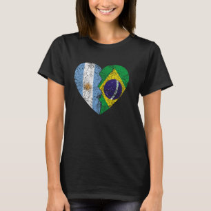 Brasilianisches argentinisches Flaggen Herz Argent T-Shirt