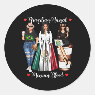 Brasilianisches Blut in Mexiko Geboren Runder Aufkleber
