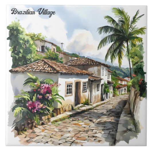 Brasilianisches Dorf Fliese (Vorderseite)