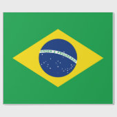 Brasilianisches Flag Wrapping Paper Geschenkpapier (Flach)