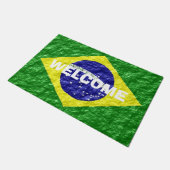 Brasilianisches Flaggendesign Fußmatte (Schrägansicht)