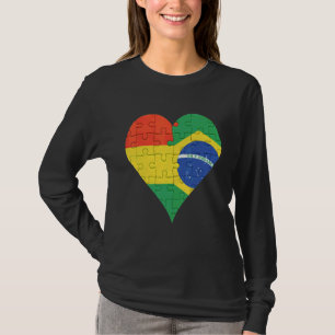 Brasilianisches Flaggenherz T-Shirt
