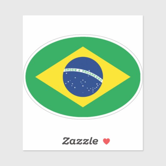 Brasilianisches Flaggenoval Aufkleber (Blatt)