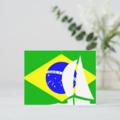 Brasilianisches Flaggenschiff Brasilien Postkarte (Stehend Vorderseite)