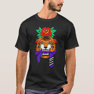 Brasilianisches Jiu Jitsu BJJ Tiger violetter Gürt T-Shirt