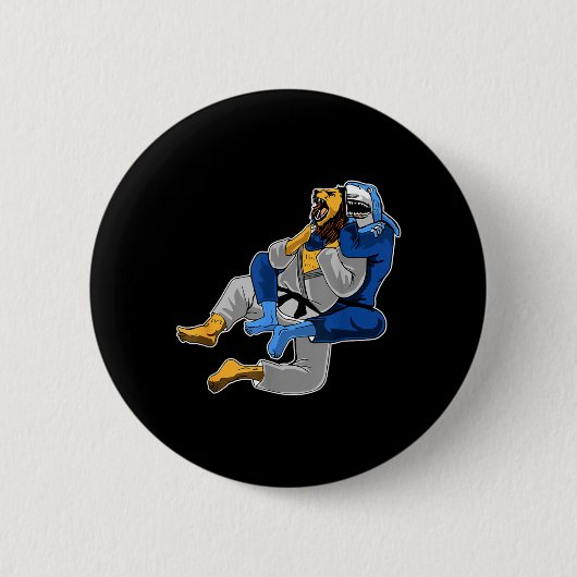 Brasilianisches Jiu Jitsu Hai Löwe Button (Vorderseite)