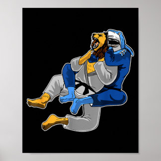 Brasilianisches Jiu Jitsu Hai Löwe Poster