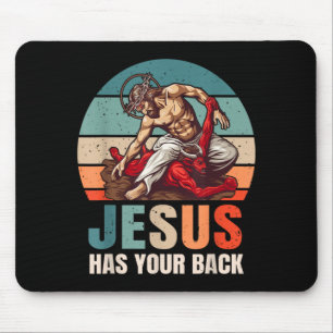 Brasilianisches Jiu Jitsu Jesus ist hinter dir Ret Mousepad