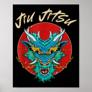Brasilianisches Jiu Jitsu MMA BJJ Drache Poster