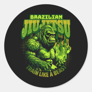 Brasilianisches Jiu Jitsu __ riesiger Gorilla MMA Runder Aufkleber