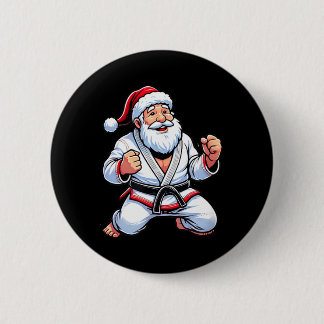 Brasilianisches Jiu Jitsu Santa Claus Weihnachten Button
