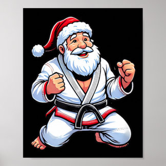 Brasilianisches Jiu Jitsu Santa Claus Weihnachten Poster