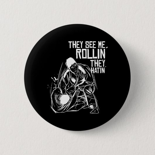 Brasilianisches Jiu Jitsu und BJJ Button (Vorderseite)