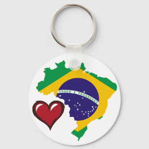 Brasilianisches Landesflaggerotherz Schlüsselanhänger