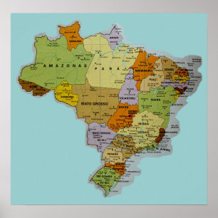 Brasilianisches Map Poster