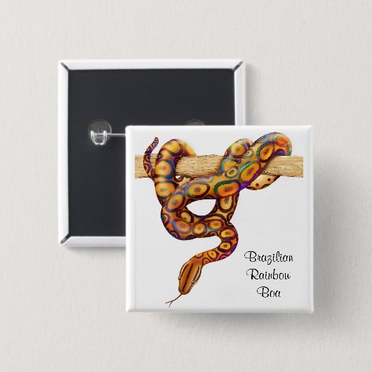 Brasilianisches Regenbogen-Boa-Button Button (Vorne & Hinten)