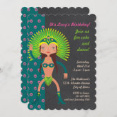 Brasilianisches Samba Mädchen Einladung zur Geburt (Vorne/Hinten)