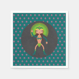 Brasilianisches Sambamädchen Geburtstags-Party Serviette