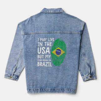 Brasilianisches T-Shirt Männer Brasilien Flagge Fr Jeansjacke