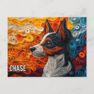 Brasilianisches Terrier Paper Quilling Art Dog Por Postkarte