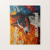 Brasilianisches Terrier Paper Quilling Art Dog Por Puzzle (Vertikal)