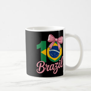 Brasilien 10. Geburtstagsoutfit mit rosa Schleife Kaffeetasse