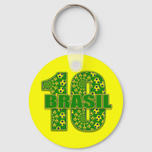 Brasilien 10 - Geschenke futbol Fußball Schlüsselanhänger