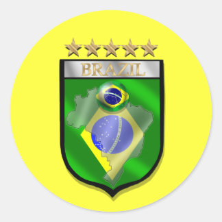 Brasilien 5 Sterne Abzeichen Fußball-Aufkleber Runder Aufkleber