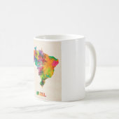 Brasilien-Aquarell-Karte Kaffeetasse (VorderseiteRechts)
