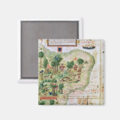 Brasilien aus dem "Miller Atlas" Magnet (Vorderseite/Rückseite)