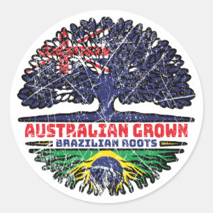 Brasilien Australisch Australien Tree Roots Runder Aufkleber