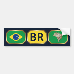 Brasilien Autoaufkleber für Flaggenkarte