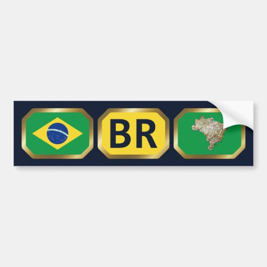 Brasilien Autoaufkleber für Flaggenkarte (Vorne)
