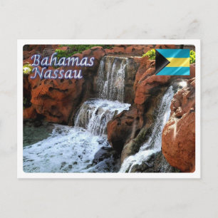 Brasilien - Bahamas - Nassau, Wasserfälle im Garte Postkarte