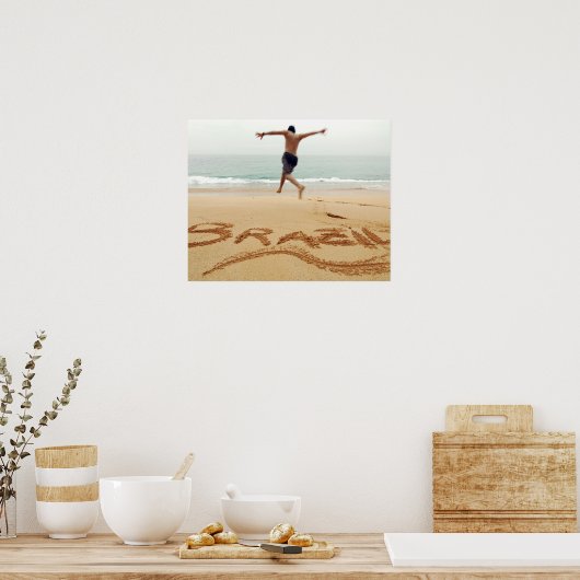 BRASILIEN. Barechest man mit einem Anzug Poster (Küche)