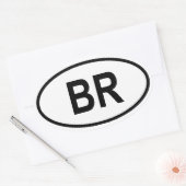 Brasilien "BR" Ovaler Aufkleber (Umschlag)
