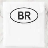 Brasilien "BR" Ovaler Aufkleber (Tasche)