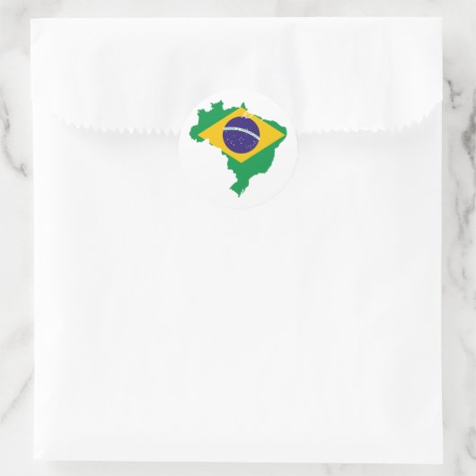 Brasilien BR Runder Aufkleber (Tasche)