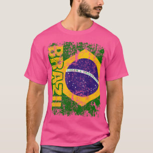 Brasilien Brasil Flag Vintag beängstigend Brasilie T-Shirt