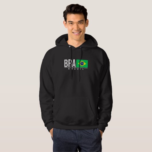 Brasilien Brasil Flagge Brasilianischer Ländercode Hoodie (Vorne ganz)